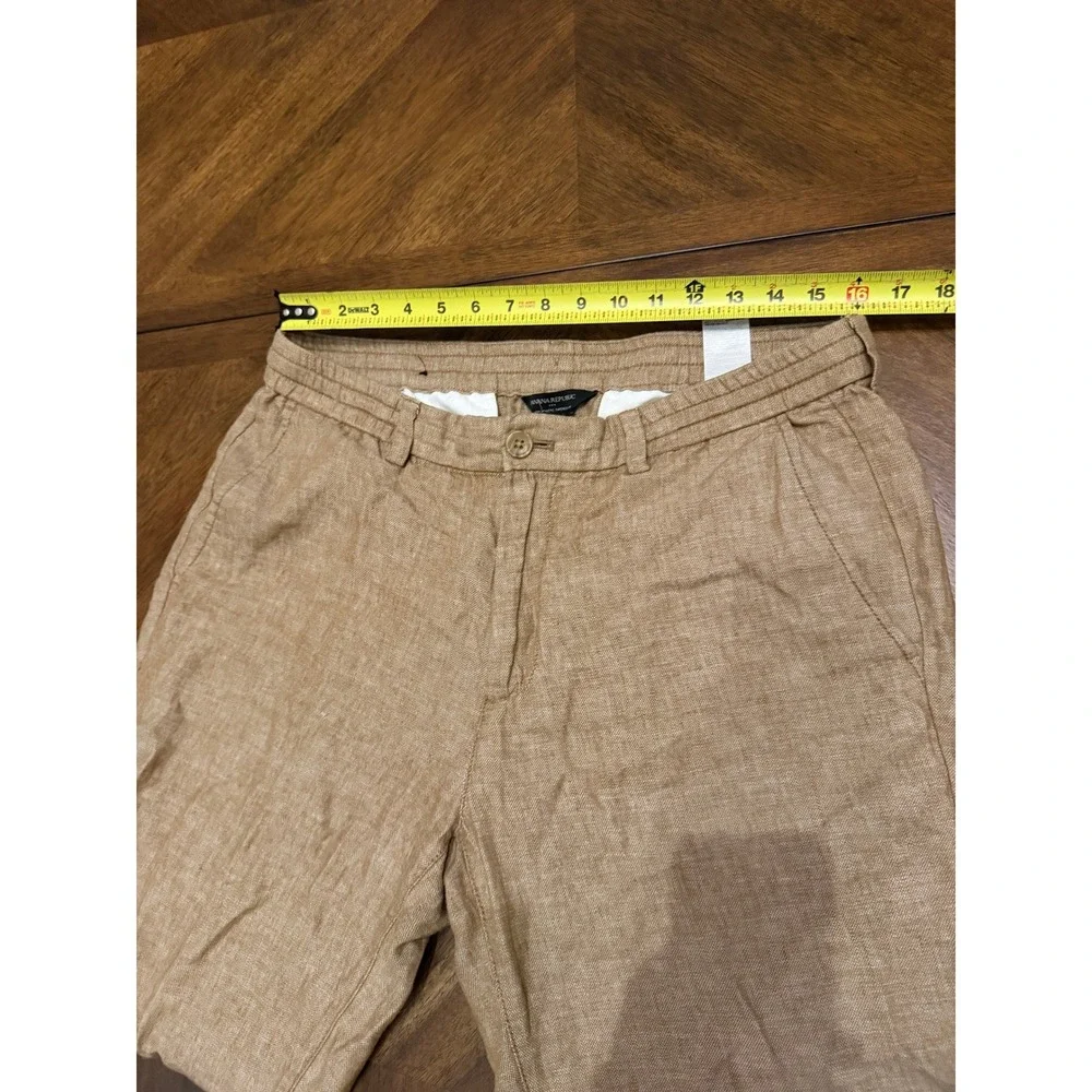 Banana Republic Mason Athletic Tapered Linen Cotton Pants Tan 34x32